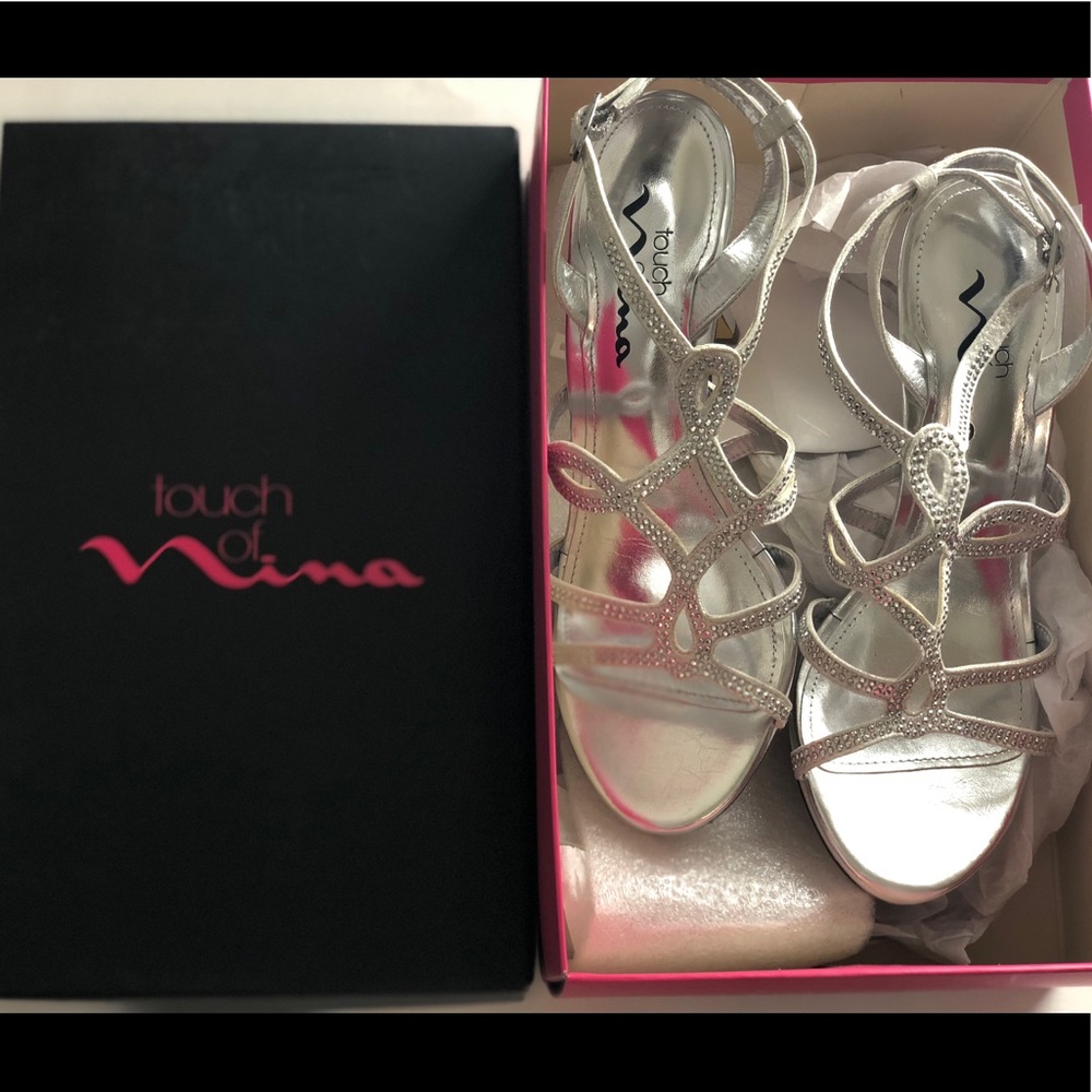 Touch of Nina - Rozaria (silver) heels ~ 2 inches